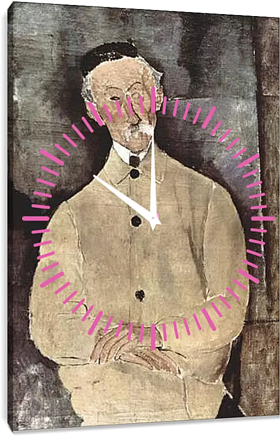 Часы картина - Portrait of Monsieur Lepoutre. Портрет мсье Лепутра. Амедео Модильяни