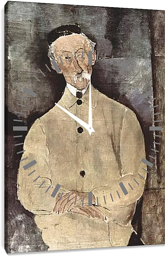 Часы картина - Portrait of Monsieur Lepoutre. Портрет мсье Лепутра. Амедео Модильяни