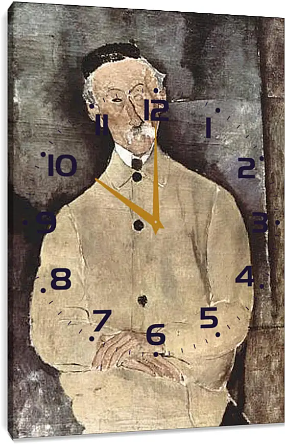 Часы картина - Portrait of Monsieur Lepoutre. Портрет мсье Лепутра. Амедео Модильяни