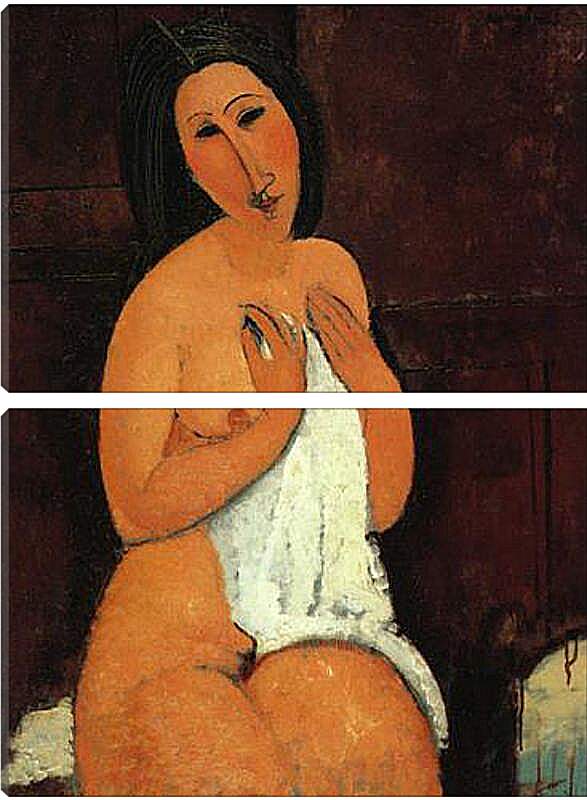 Модульная картина - Seated Nude. Сидящая обнажённая. Амедео Модильяни