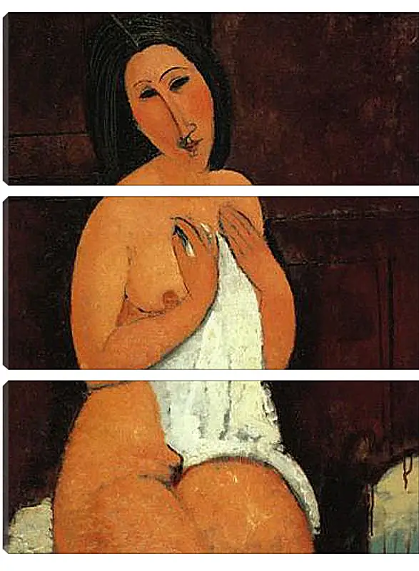 Модульная картина - Seated Nude. Сидящая обнажённая. Амедео Модильяни