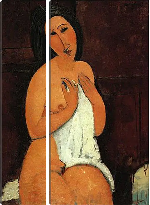 Модульная картина - Seated Nude. Сидящая обнажённая. Амедео Модильяни