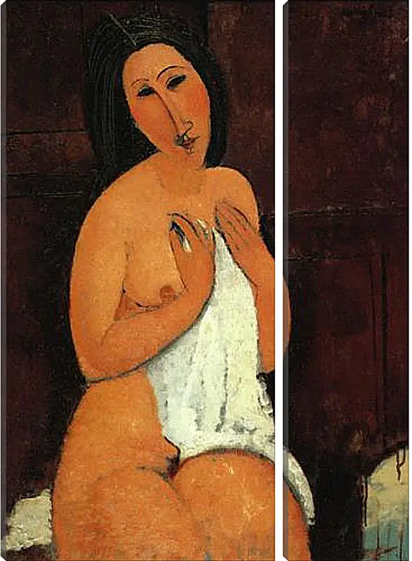 Модульная картина - Seated Nude. Сидящая обнажённая. Амедео Модильяни