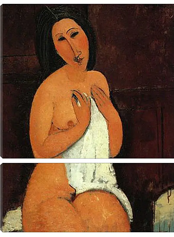 Модульная картина - Seated Nude. Сидящая обнажённая. Амедео Модильяни