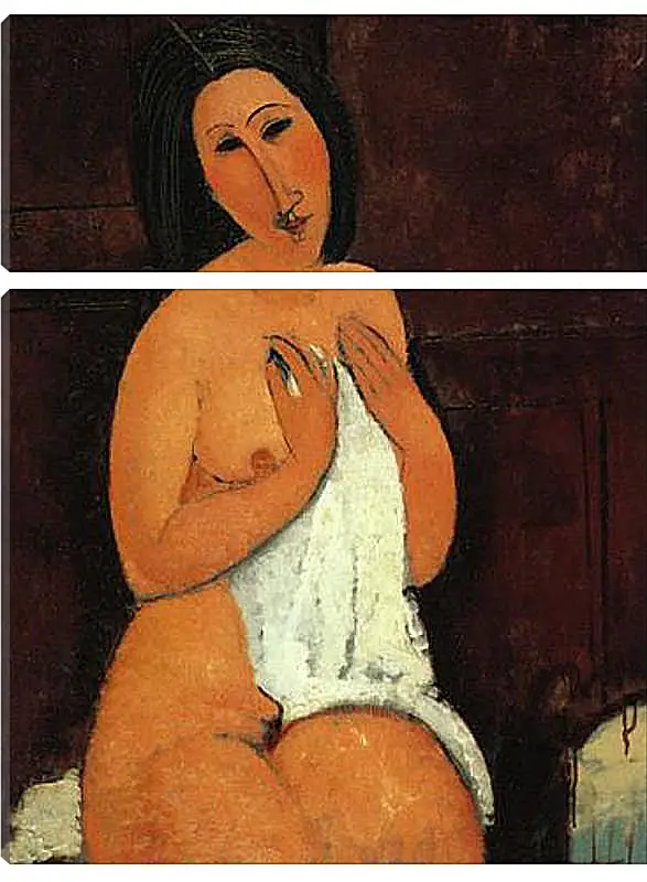 Модульная картина - Seated Nude. Сидящая обнажённая. Амедео Модильяни