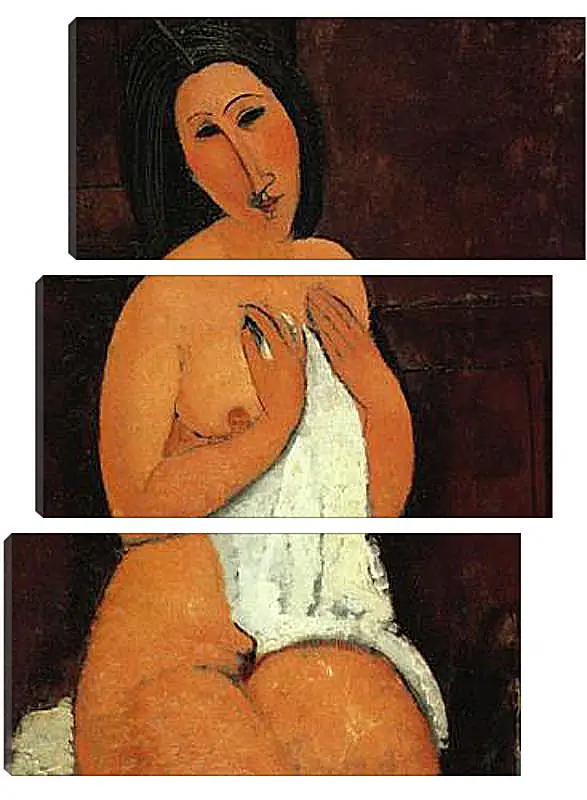 Модульная картина - Seated Nude. Сидящая обнажённая. Амедео Модильяни