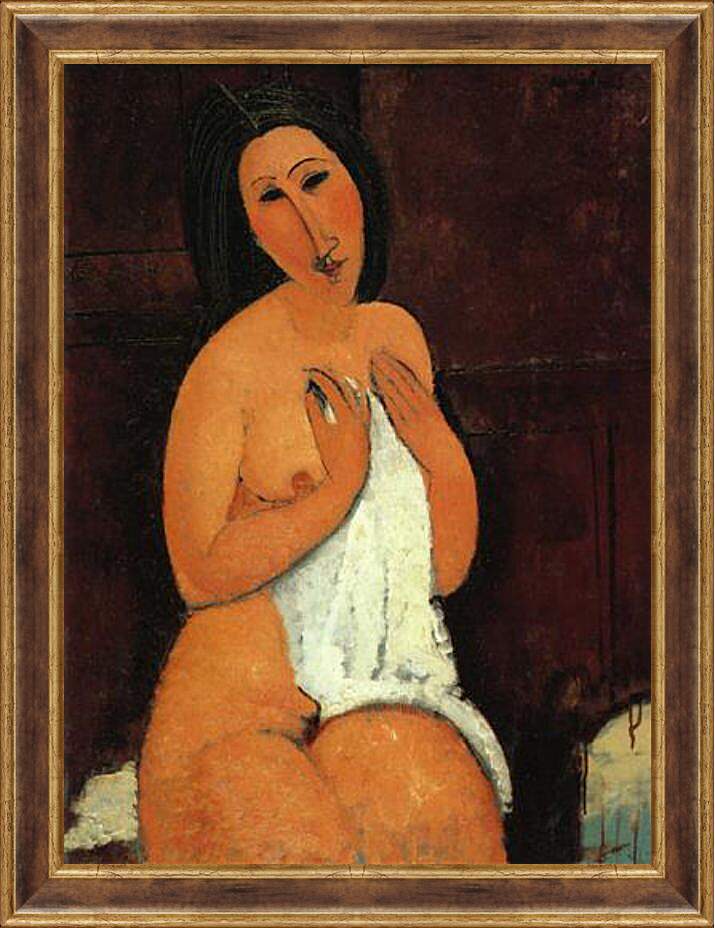 Картина в раме - Seated Nude. Сидящая обнажённая. Амедео Модильяни