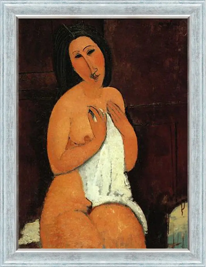 Картина в раме - Seated Nude. Сидящая обнажённая. Амедео Модильяни