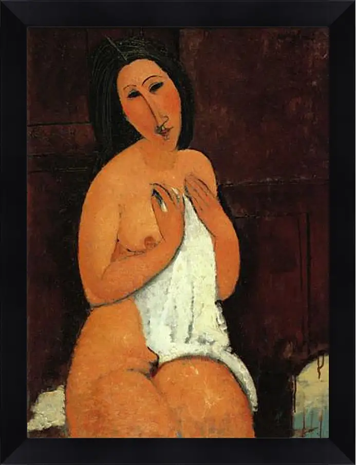 Картина в раме - Seated Nude. Сидящая обнажённая. Амедео Модильяни