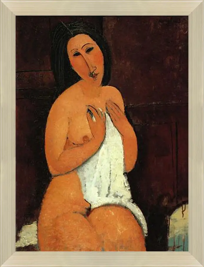 Картина в раме - Seated Nude. Сидящая обнажённая. Амедео Модильяни