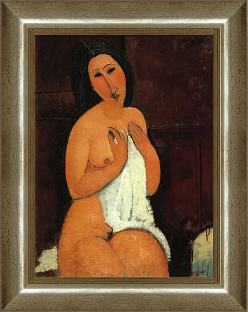 Картина в раме - Seated Nude. Сидящая обнажённая. Амедео Модильяни