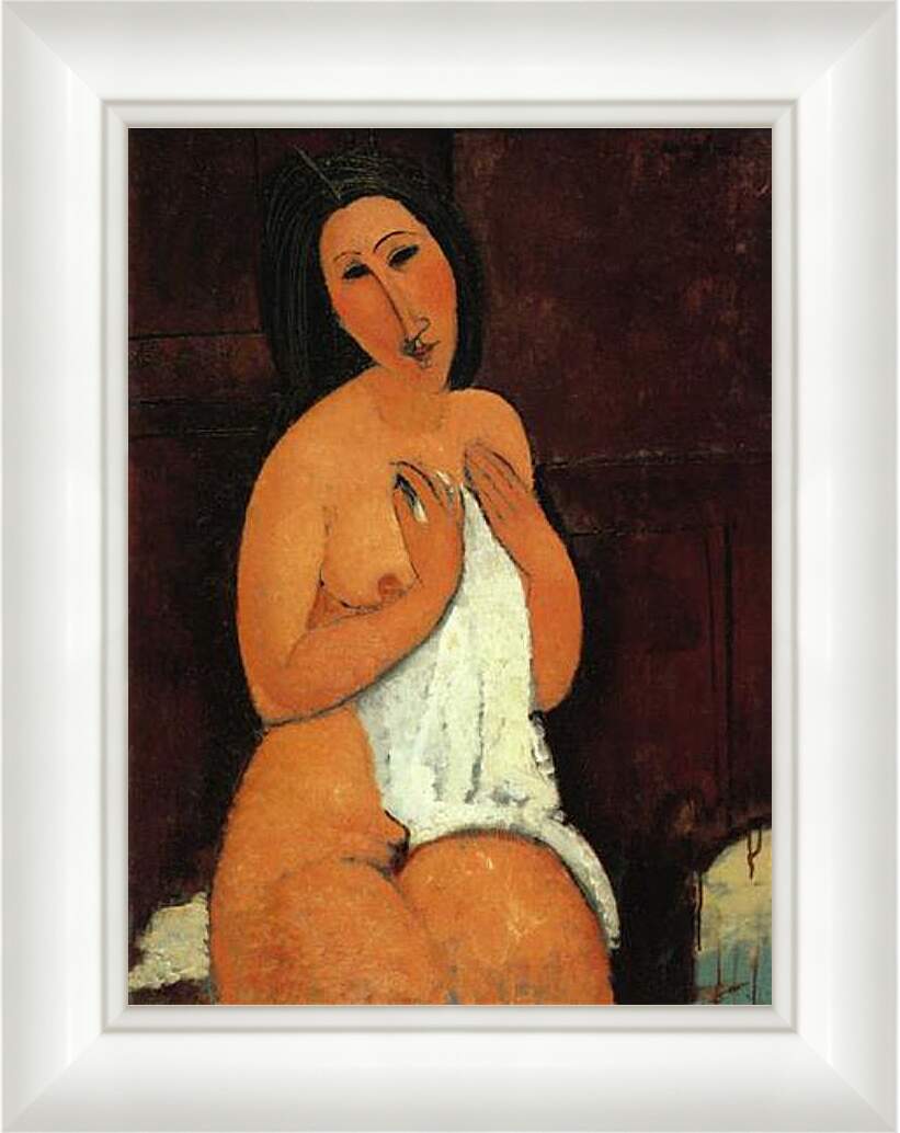 Картина в раме - Seated Nude. Сидящая обнажённая. Амедео Модильяни