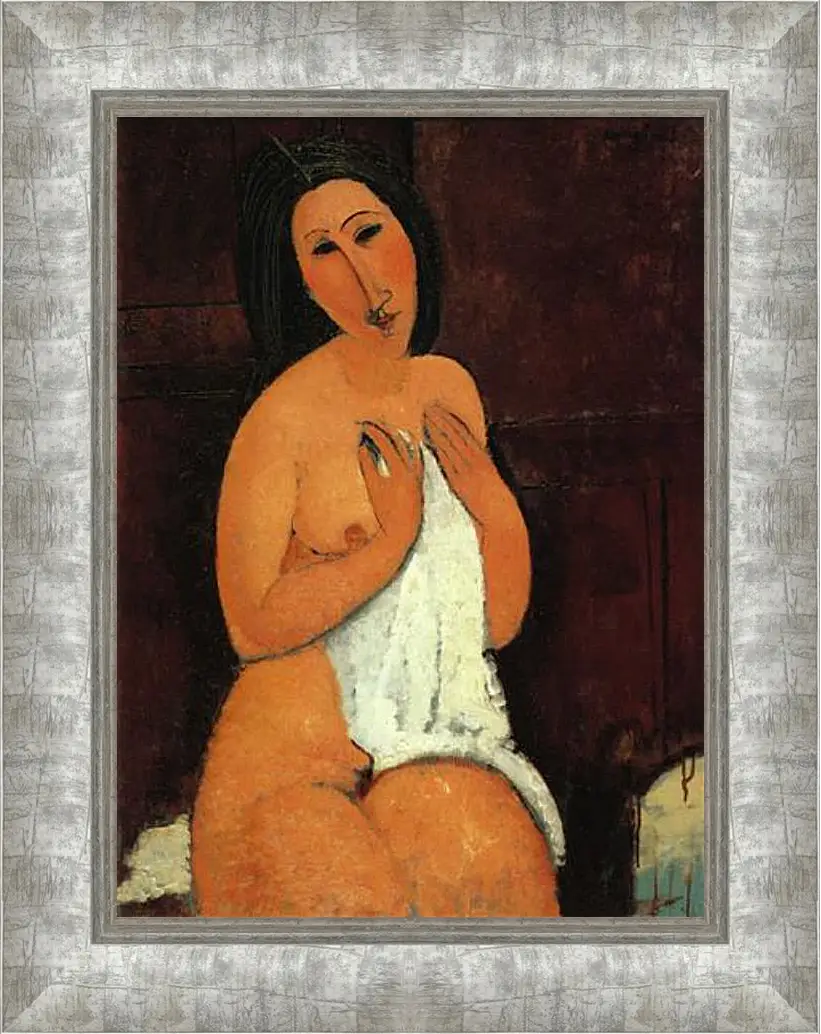 Картина в раме - Seated Nude. Сидящая обнажённая. Амедео Модильяни