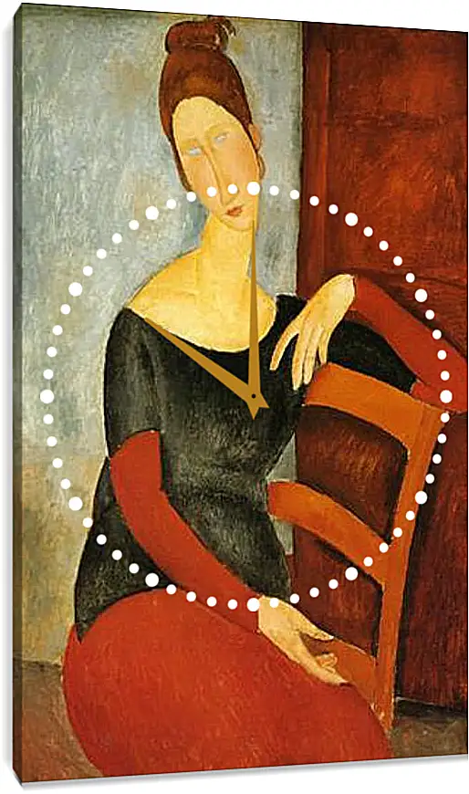 Часы картина - Ritratto di jeanne hebuterne. Портрет Жанны Эбютерн. Амедео Модильяни