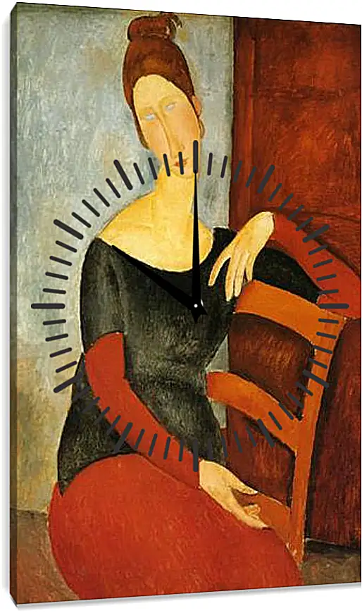 Часы картина - Ritratto di jeanne hebuterne. Портрет Жанны Эбютерн. Амедео Модильяни