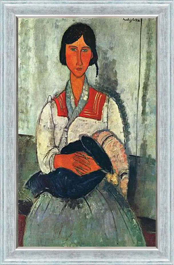 Картина в раме - Gypsy Woman with a Baby. Цыганка с ребенком. Амедео Модильяни