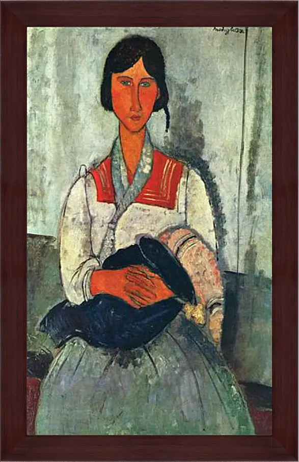 Картина в раме - Gypsy Woman with a Baby. Цыганка с ребенком. Амедео Модильяни