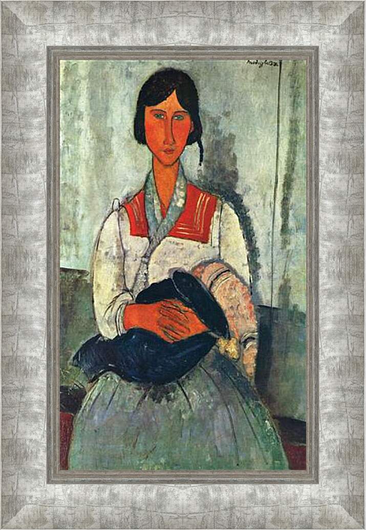 Картина в раме - Gypsy Woman with a Baby. Цыганка с ребенком. Амедео Модильяни