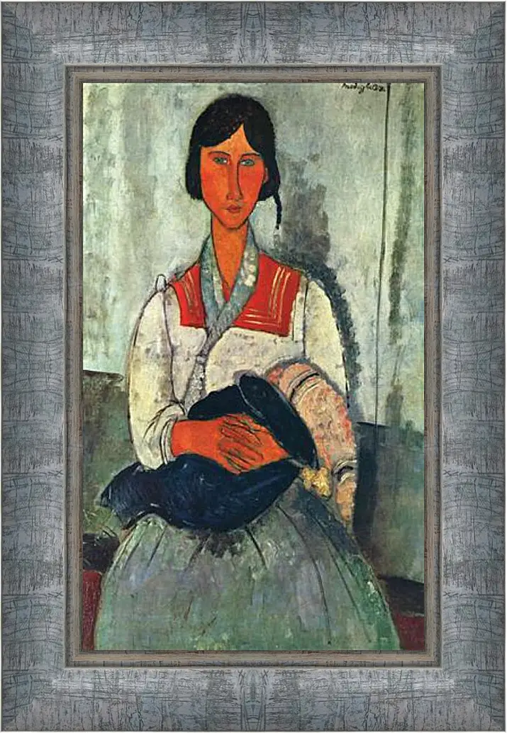 Картина в раме - Gypsy Woman with a Baby. Цыганка с ребенком. Амедео Модильяни