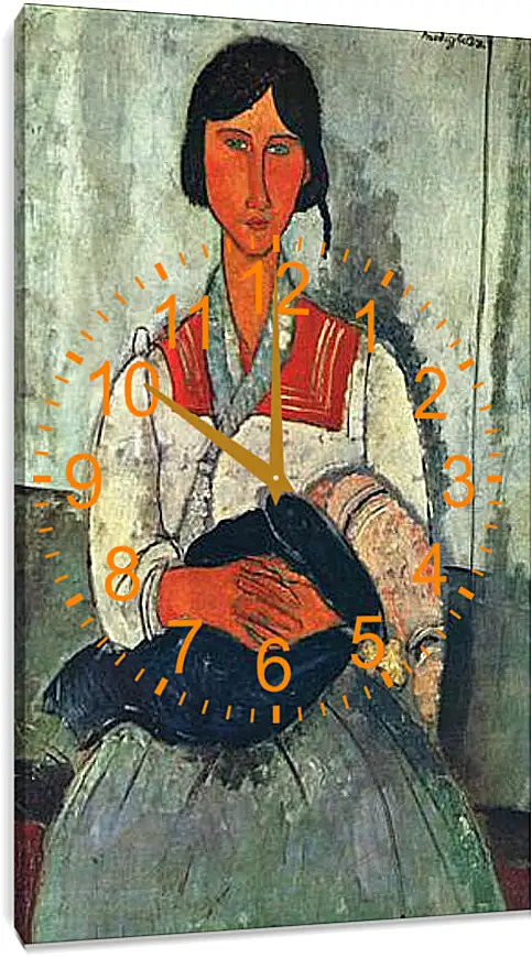 Часы картина - Gypsy Woman with a Baby. Цыганка с ребенком. Амедео Модильяни