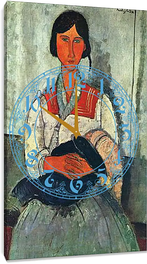 Часы картина - Gypsy Woman with a Baby. Цыганка с ребенком. Амедео Модильяни