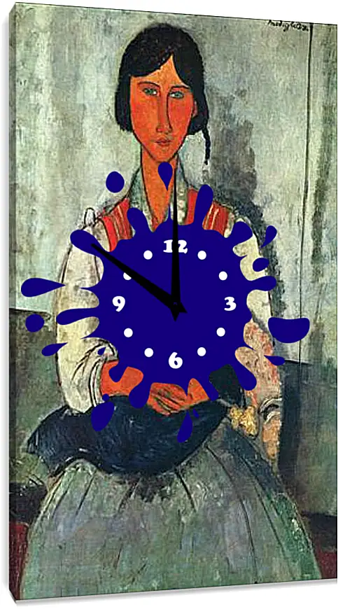 Часы картина - Gypsy Woman with a Baby. Цыганка с ребенком. Амедео Модильяни