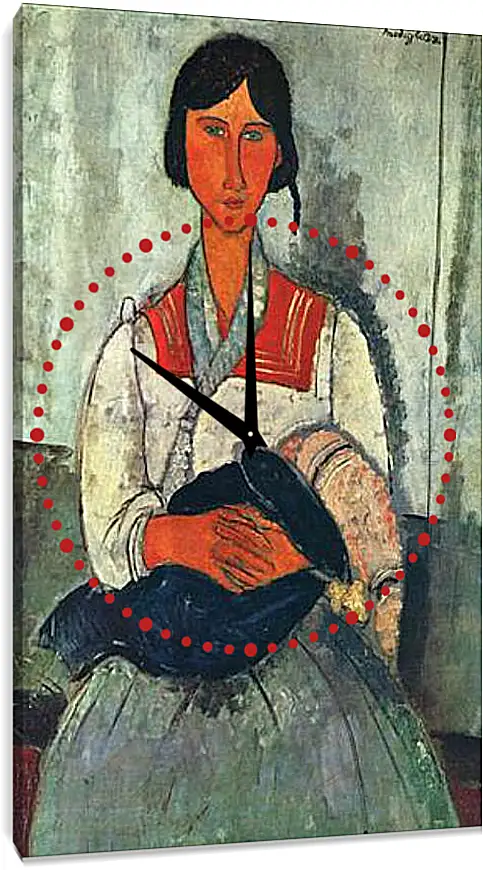 Часы картина - Gypsy Woman with a Baby. Цыганка с ребенком. Амедео Модильяни