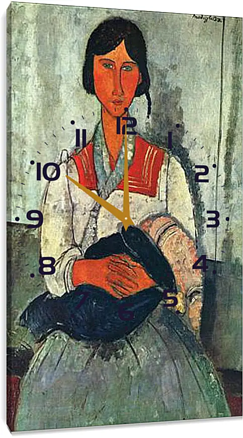 Часы картина - Gypsy Woman with a Baby. Цыганка с ребенком. Амедео Модильяни
