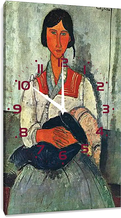 Часы картина - Gypsy Woman with a Baby. Цыганка с ребенком. Амедео Модильяни
