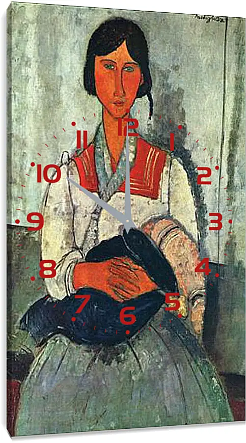 Часы картина - Gypsy Woman with a Baby. Цыганка с ребенком. Амедео Модильяни
