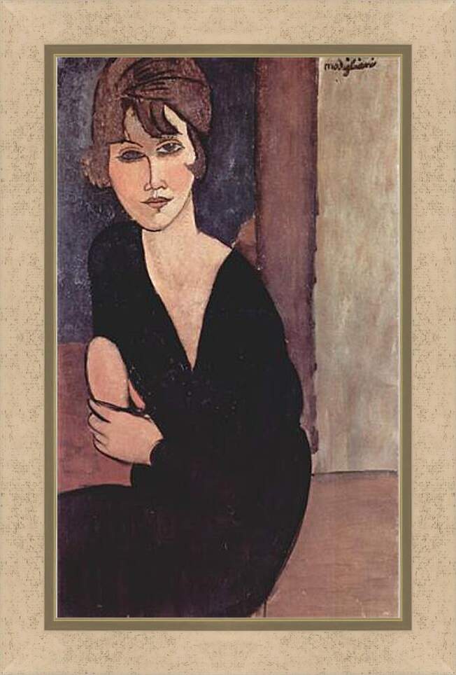 Картина в раме - Portrait of Madame Reynouard. Портрет мадам Рейнуар. Амедео Модильяни