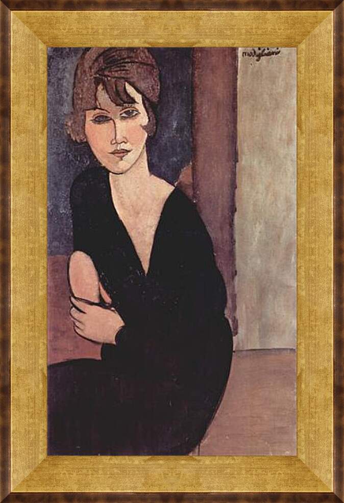 Картина в раме - Portrait of Madame Reynouard. Портрет мадам Рейнуар. Амедео Модильяни