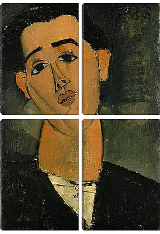 Модульная картина - Portrait of Juan Gris. Портрет Хуана Гриса. Амедео Модильяни