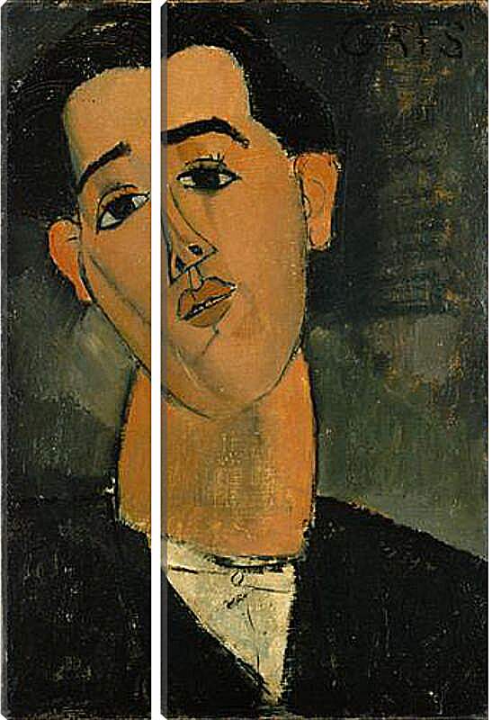Модульная картина - Portrait of Juan Gris. Портрет Хуана Гриса. Амедео Модильяни