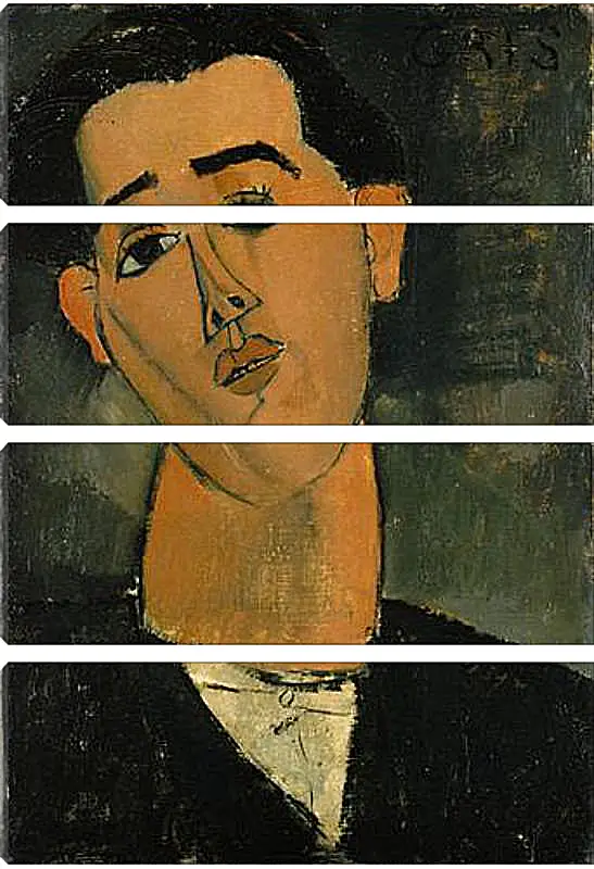 Модульная картина - Portrait of Juan Gris. Портрет Хуана Гриса. Амедео Модильяни