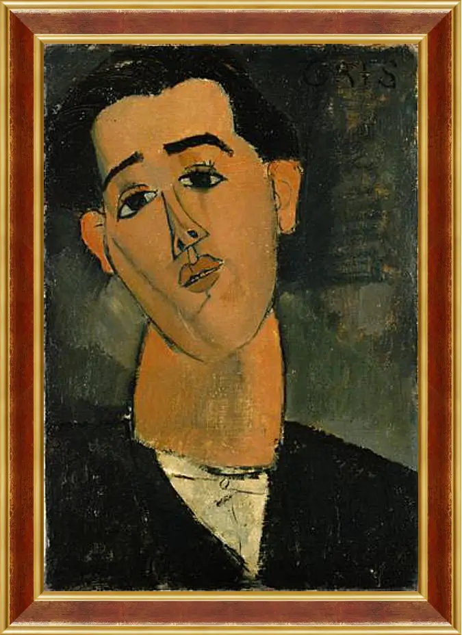 Картина в раме - Portrait of Juan Gris. Портрет Хуана Гриса. Амедео Модильяни