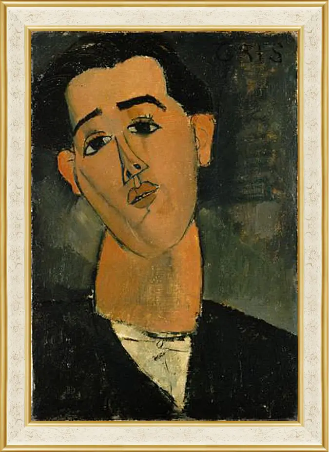 Картина в раме - Portrait of Juan Gris. Портрет Хуана Гриса. Амедео Модильяни