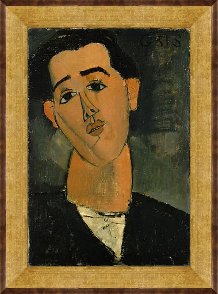 Картина в раме - Portrait of Juan Gris. Портрет Хуана Гриса. Амедео Модильяни