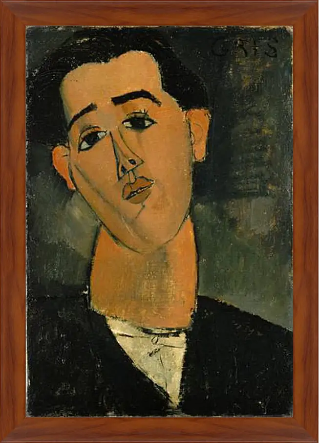 Картина в раме - Portrait of Juan Gris. Портрет Хуана Гриса. Амедео Модильяни