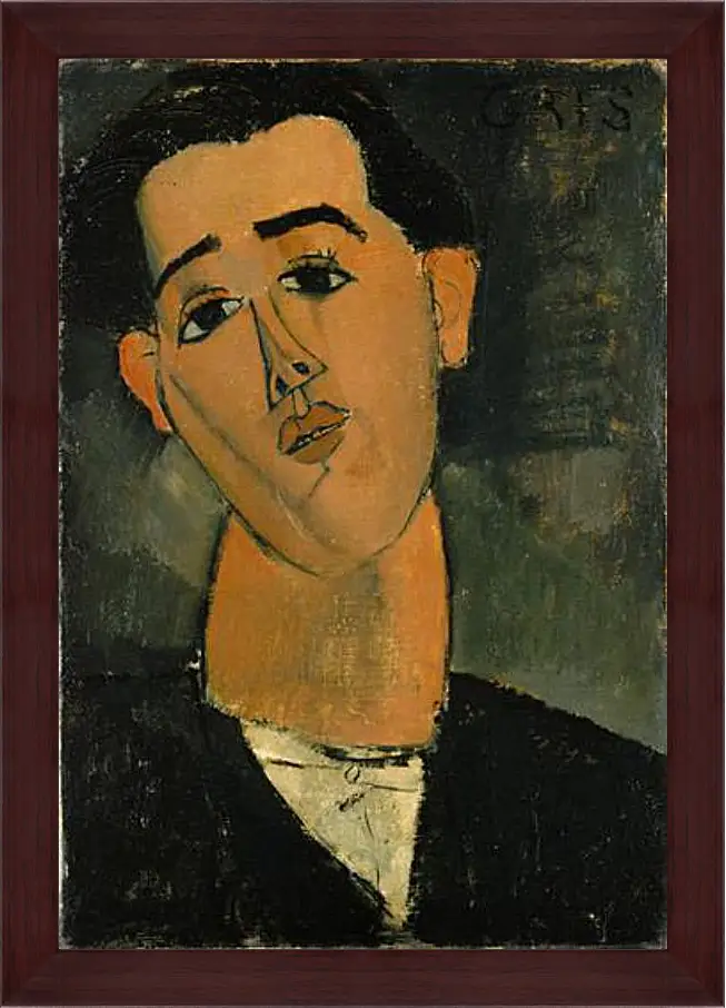 Картина в раме - Portrait of Juan Gris. Портрет Хуана Гриса. Амедео Модильяни