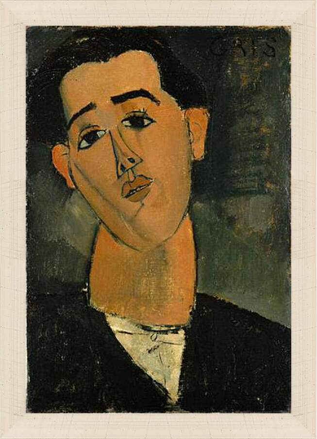 Картина в раме - Portrait of Juan Gris. Портрет Хуана Гриса. Амедео Модильяни