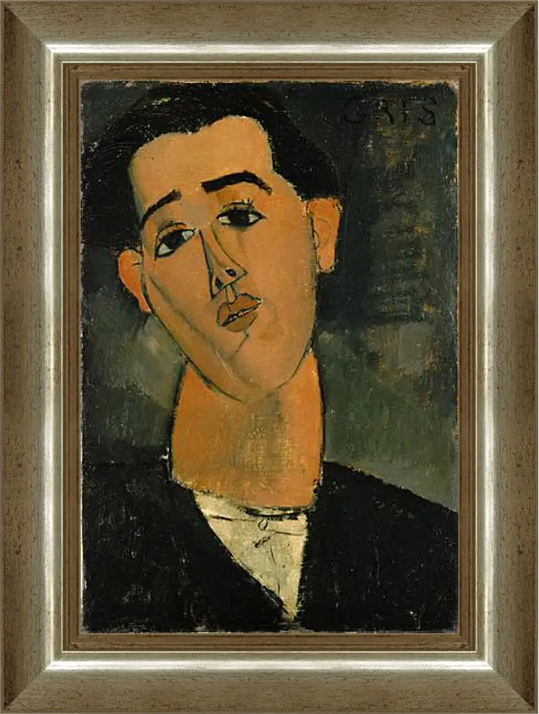 Картина в раме - Portrait of Juan Gris. Портрет Хуана Гриса. Амедео Модильяни