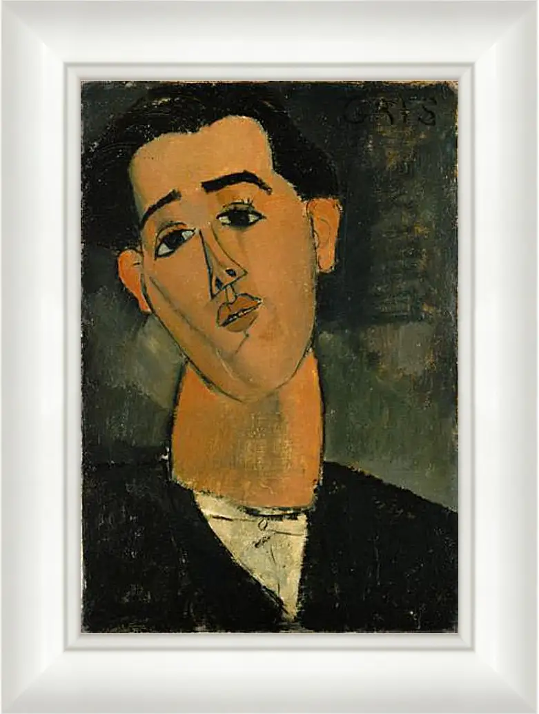 Картина в раме - Portrait of Juan Gris. Портрет Хуана Гриса. Амедео Модильяни