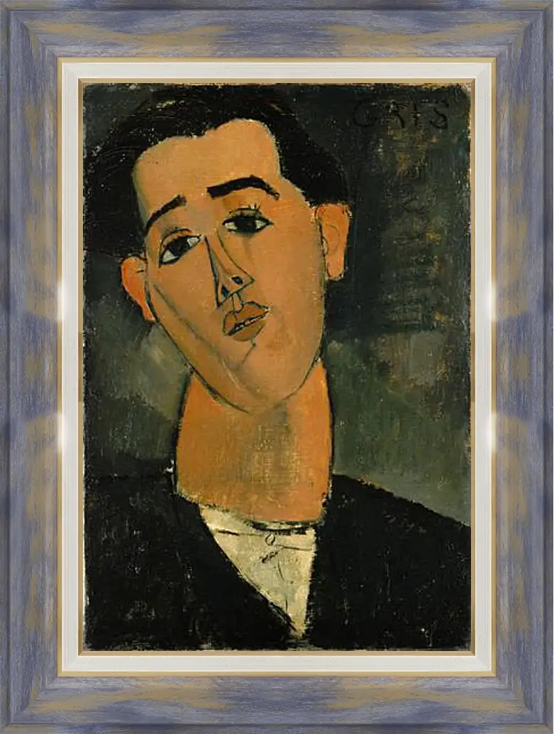 Картина в раме - Portrait of Juan Gris. Портрет Хуана Гриса. Амедео Модильяни