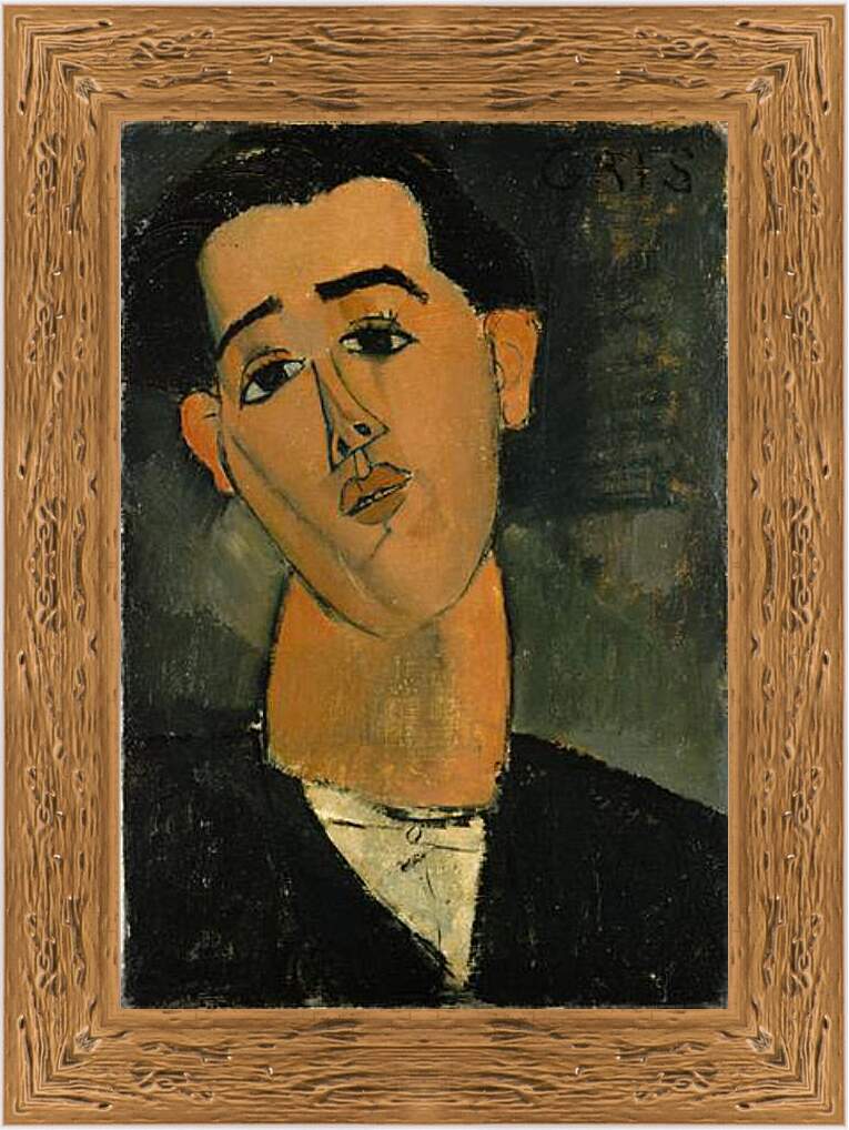Картина в раме - Portrait of Juan Gris. Портрет Хуана Гриса. Амедео Модильяни