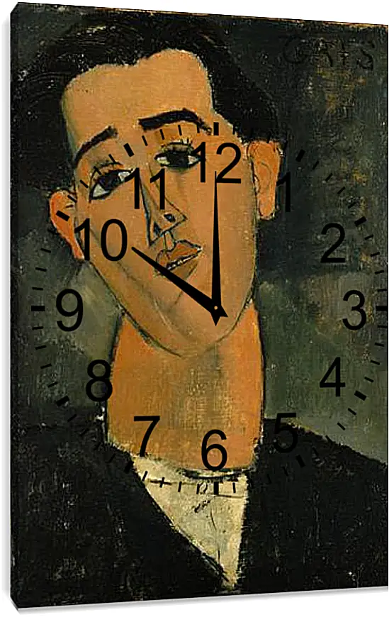 Часы картина - Portrait of Juan Gris. Портрет Хуана Гриса. Амедео Модильяни