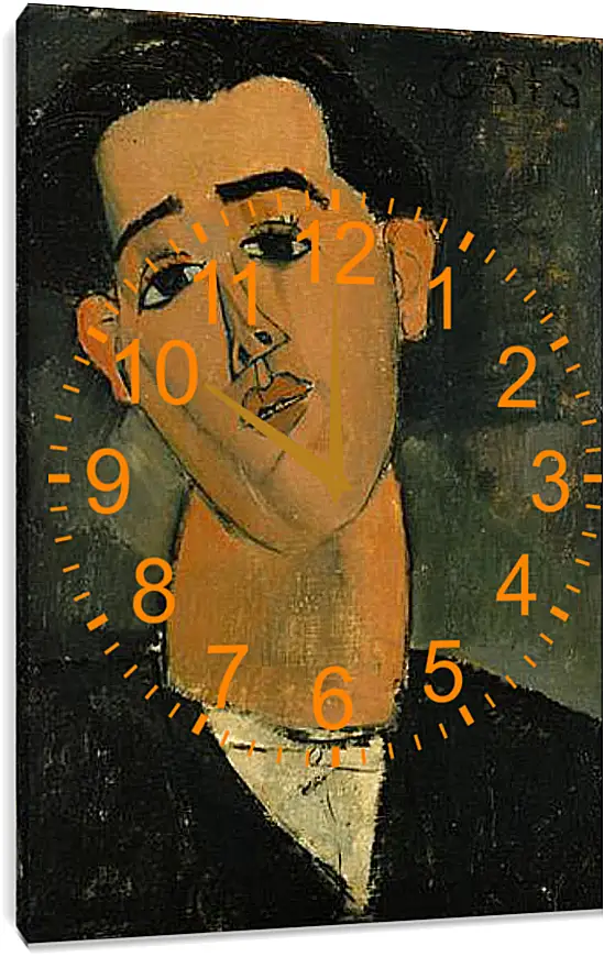 Часы картина - Portrait of Juan Gris. Портрет Хуана Гриса. Амедео Модильяни