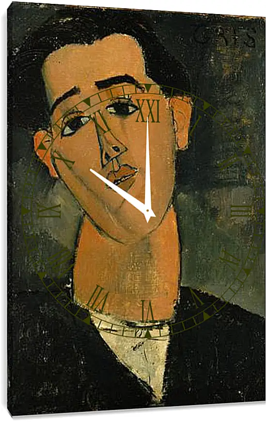 Часы картина - Portrait of Juan Gris. Портрет Хуана Гриса. Амедео Модильяни