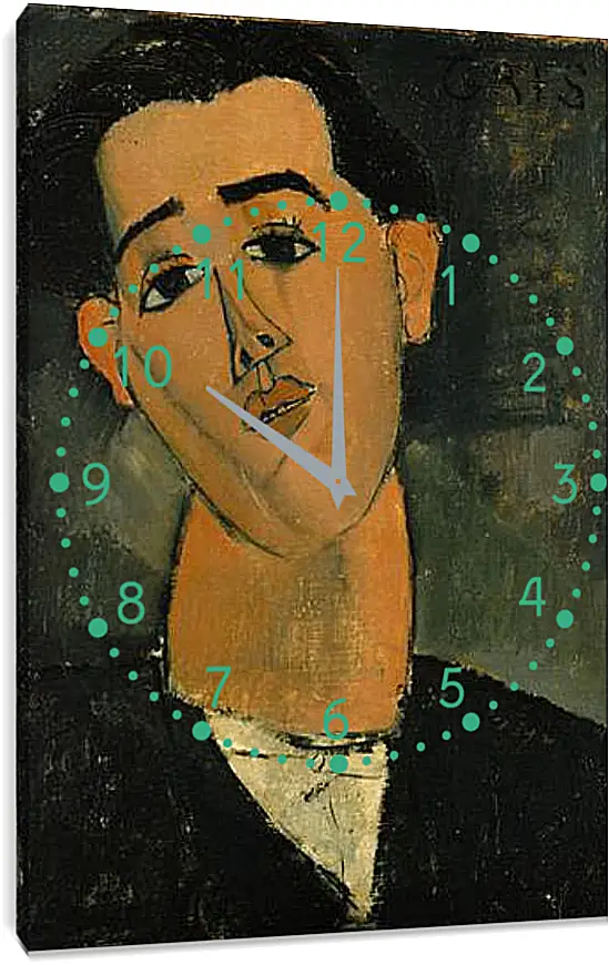 Часы картина - Portrait of Juan Gris. Портрет Хуана Гриса. Амедео Модильяни