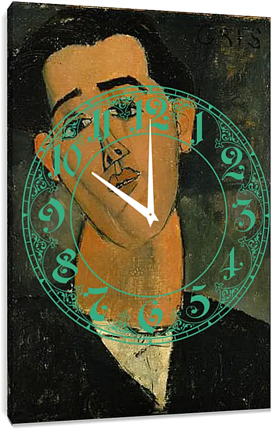 Часы картина - Portrait of Juan Gris. Портрет Хуана Гриса. Амедео Модильяни